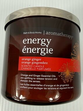 Bath & Body Works Aromatherapy Energy Orange Ginger 3 Wick Scented Candle 14.5oz